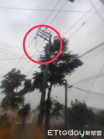 ▲▼楊柳狂風來襲害「高壓斷線」，高雄1359戶大停電。（圖／記者賴文萱翻攝）