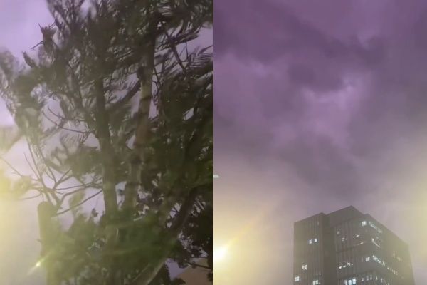 ▲▼「楊柳」來了，福建居民嚇壞。（圖／翻攝自微博）