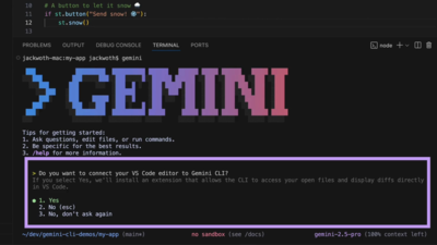 Gemini CLI與 VS Code合作再升級 程式比對與修改一次到位