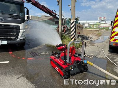 台南安南區瓦斯外洩! 消防機器人出動助攻1小時完成止漏