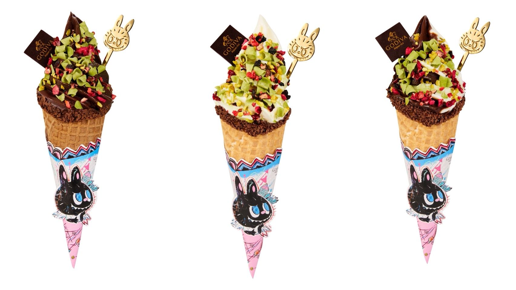 ▲▼GODIVA推出LABUBU霜淇淋、奶昔聯名系列 。（圖／GODIVA提供）