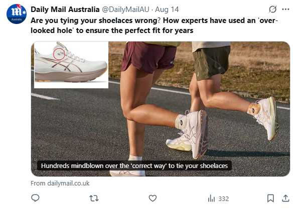 鞋帶打錯了？　跑者驚呼：原來運動鞋上這個孔有大用途
