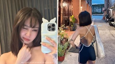 野生陳芳語「低胸逛大稻埕」穿超辣！一轉身…背後整片挖空  0偽裝全被拍