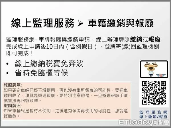 ▲▼   嘉義市監理站~車輛報廢、繳銷線上申辦免奔波！  。（圖／嘉義區監理所提供）