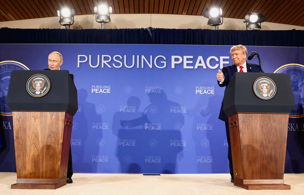 ▲▼美國總統川普（Donald Trump）16日於阿拉斯加與俄羅斯總統普丁（Vladimir Putin）舉行峰會。（圖／路透社）