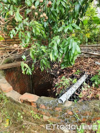 ▲▼陳姓婦人在巡視自家果園時，不慎踩到老舊破損的水井蓋，導致失足跌落井內。（圖／記者吳世龍翻攝）