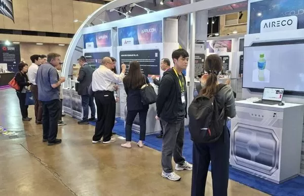 ▲美國台灣形象展Re-Pack Solutions Hub，展出永續包裝及循環利用方案，吸引買主目光。(圖／貿協提供)