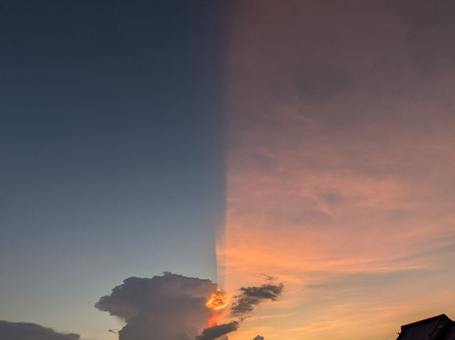 ▲▼「晝夜共存」夢幻奇景曝光！　他抬頭一看驚呼。（圖／翻攝X）