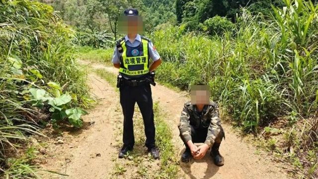 ▲▼逃離詐騙園區！　中國男翻山越嶺「靠吃蚯蚓」活下來。（圖／翻攝友誼關邊境派出所）