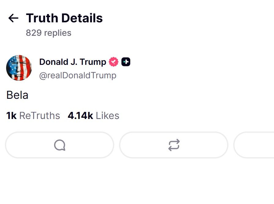 ▲川普發文引起討論。（圖／翻攝truthsocial）