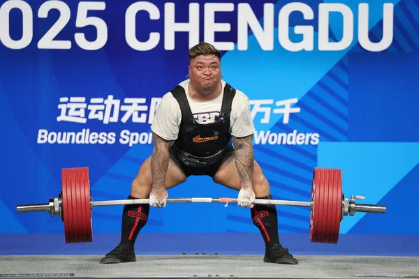 ▲「排灣族大力士」楊森在本屆世運會健力替中華代表團勇奪第5面金牌。（圖／中華奧會提供）