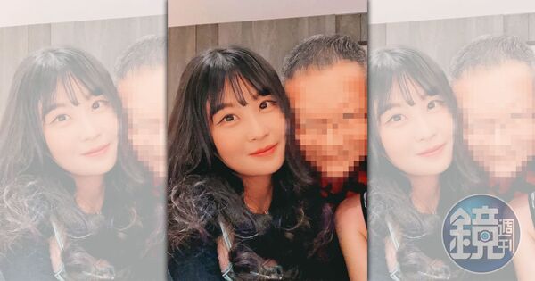 繼和富商王廣德飯局照流出後，仙塔（左）和一名食品業董事長（右）貼臉合照又曝光，顯示有男友的她近乎無邊際感的熱情。（讀者提供）