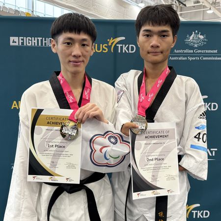 ▲台灣帕拉跆拳道好手蕭翔文在2025大洋洲主席盃、澳洲公開賽，二站都搶下金牌，陳健強則在二站奪下銀牌。（圖／中華帕拉林匹克總會提供）