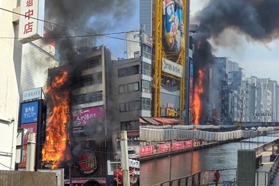 快訊/大阪道頓堀大火「2消防員死亡」4傷! 狂燒3小時