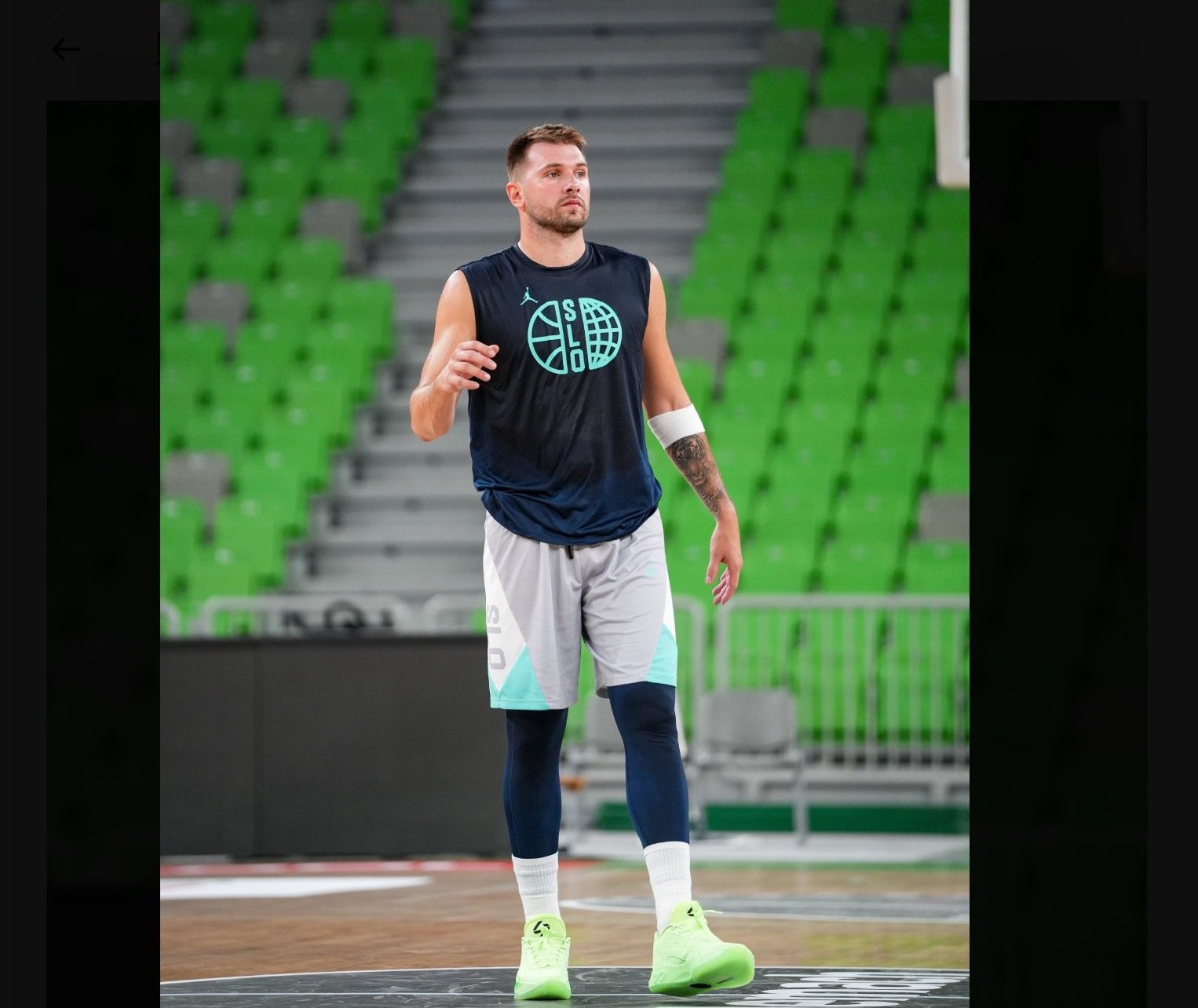 ▲▼NBA金童唐西奇代表斯洛維尼亞出戰熱身賽卻傷退，嚇壞球迷。（圖／翻攝自X／Ko&scaron;arkarska zveza SIovenije）