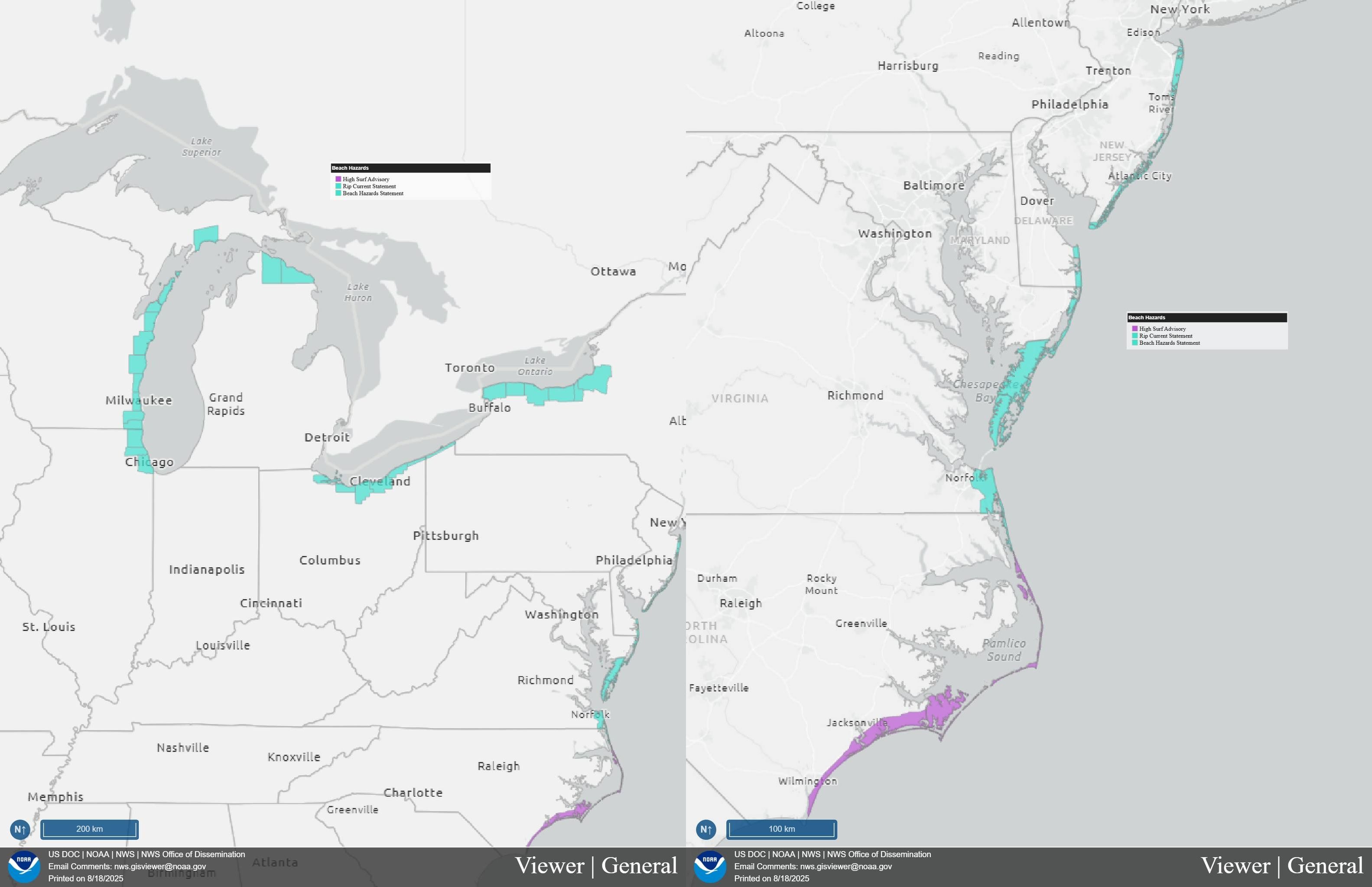 ▲颶風艾琳巨浪警報。（圖／美國國家氣象局）
