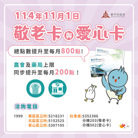 ▲新竹市政府積極優化敬老卡與愛心卡的使用機制。（圖／新竹市政府提供）