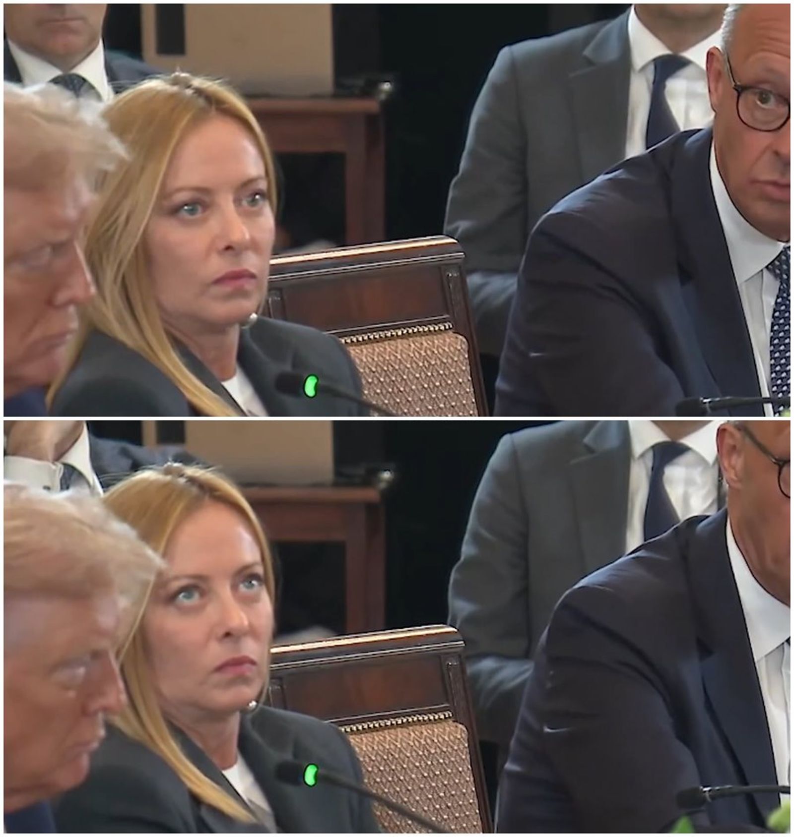 不滿他對川普「說教」？　義大利總理「狂翻白眼」又搶鏡