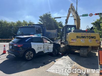 苗栗高鐵特定區連環撞！警執勤闖紅燈挨撞　失控再衝怪手釀2傷
