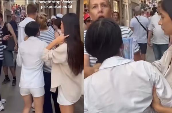 威尼斯觀光被偷錢包護照　八寶媽靠「AirPods定位」勇逮14歲扒手。（圖／翻攝自TikTok／karismcelroy）