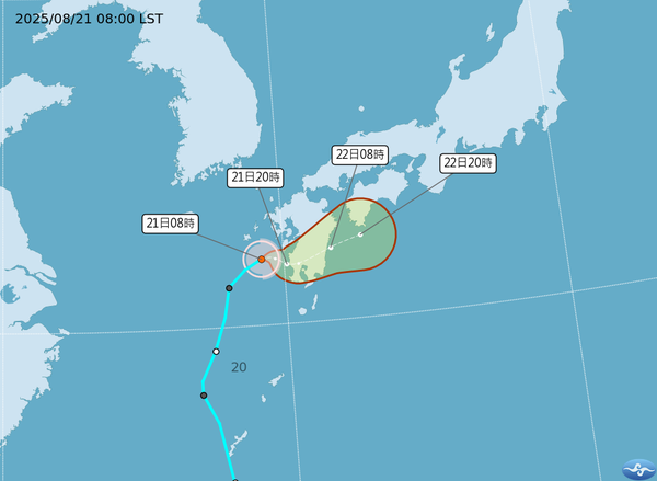 ▲▼玲玲颱風潛勢路徑預報。（圖／氣象署提供）