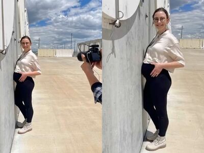 孕肚緊貼「核廢料乾貯場」拍照！美國挺核女呼籲台灣人去投票