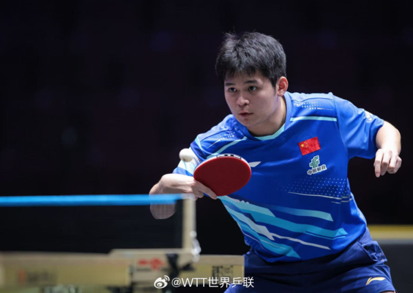 ▲▼中國隊男單僅林詩棟留下。（圖／翻攝自微博@WTT世界乒聯）