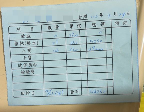 ▲▼看3次中醫被收費27萬多元，台中女感到相當困惑。（圖／翻攝臉書／爆料公社）