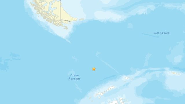 ▲▼南極德雷克海峽發生規模7.5地震。（圖／翻攝USGS）