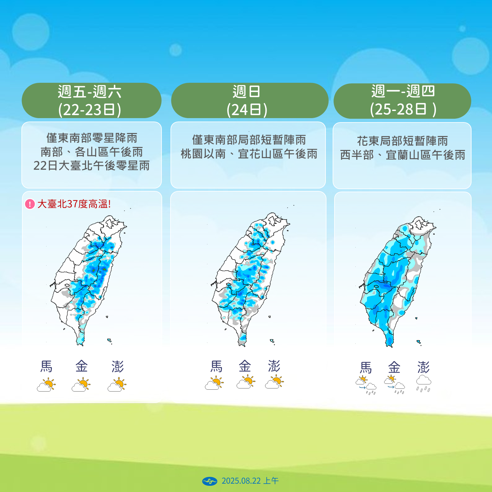 ▲▼天氣趨勢。（圖／氣象署提供）