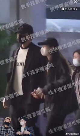 ▲▼趙晴2022年曾被拍到與許凱牽手回飯店過夜。（圖／翻攝自微博）