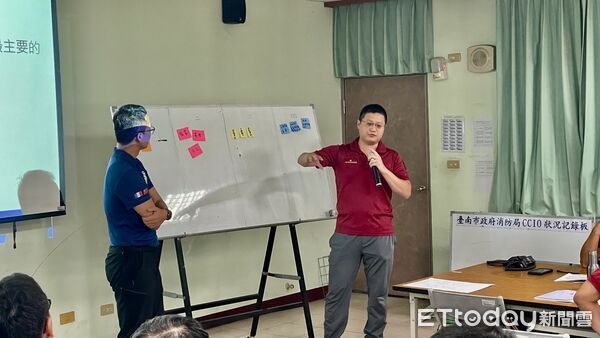 ▲台南市消防局於新化訓練中心舉辦高階指揮幹部訓練，強化火場救災管理能量。（記者林東良翻攝，下同）