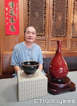 ▲陶藝家黃怡文於善化創立「鼎甲窯」，多年鑽研經典釉色，作品廣受收藏家喜愛。（記者林東良翻攝，下同）