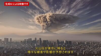 富士山爆發「火山灰癱瘓整個東京」！　AI模擬災情畫面首公開