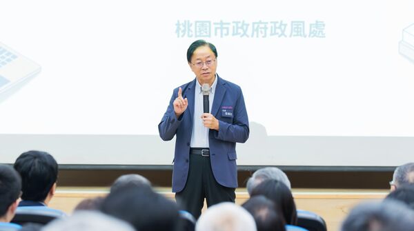 ▲桃園市長張善政今天出席市府年度公務保密研習會，強調資安維護是推動市政不可或缺的重要元素。（圖／市府新聞處提供）