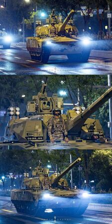 ▲▼解放軍舉行九三閱兵第二次預演，新款中型戰車的行駛畫面，被上傳至社群，引發議論。（取自X帳號 @lfx160219）。