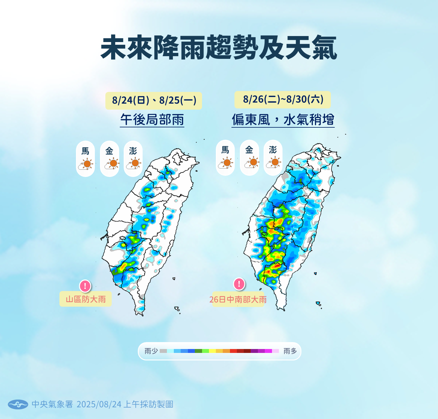 ▲▼未來一周天氣趨勢。（圖／氣象署提供）