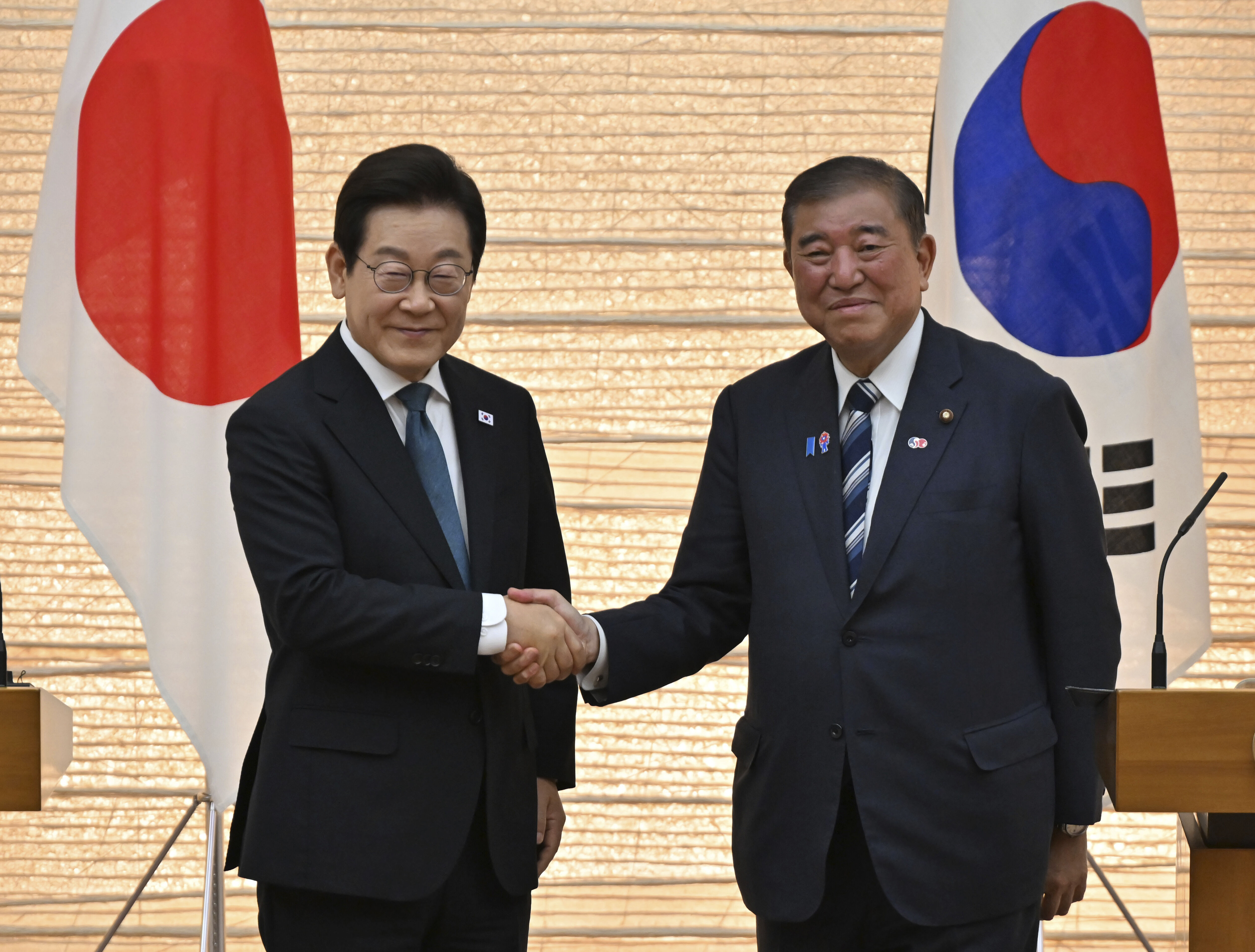 ▲▼李在明表示，此次再度見到石破茂，宛如見到相當親近的朋友。（圖／達志影像／美聯社）