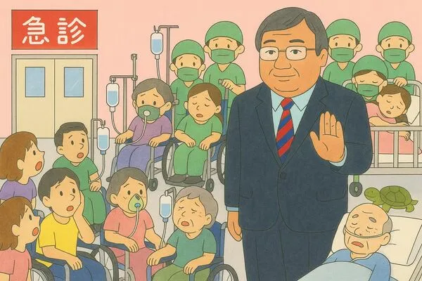 ▲▼急診醫師超級白用AI繪製「急診塞爆圖」，參與衛福部推出的競賽活動。（圖／翻攝自Facebook／超級白急診醫師）