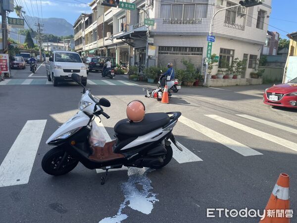 ▲▼東勢區一名投開票所管理員車禍，民政局副局長彭岑凱前往探視。（圖／台中市政府提供）