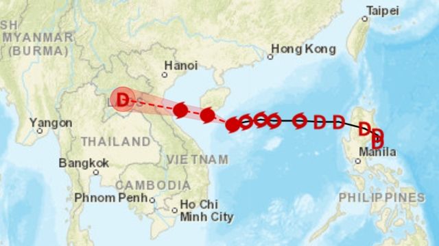 ▲▼泰國氣象部的劍魚颱風路徑預測。（圖／翻攝tmd.go.th）