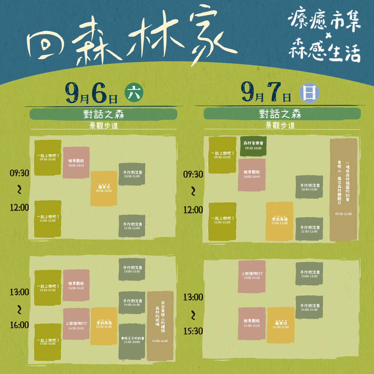 ▲東眼山「回森林家」活動將於9月6日至7日兩天登場，有癒見森林手作倒流香等課程。（圖／林業保育署新竹分署提供）