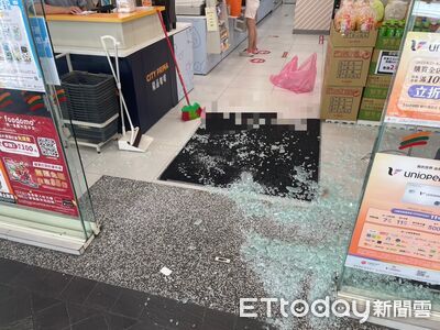 北市恐怖男隨機攻擊!砸碎超商玻璃、破壞早餐店、打路人被逮