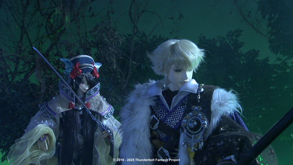 ▲《Thunderbolt Fantasy 東離劍遊紀》「台日最強布袋戲CP」丹翡和捲殘雲放閃。（圖／ANIMAX提供）