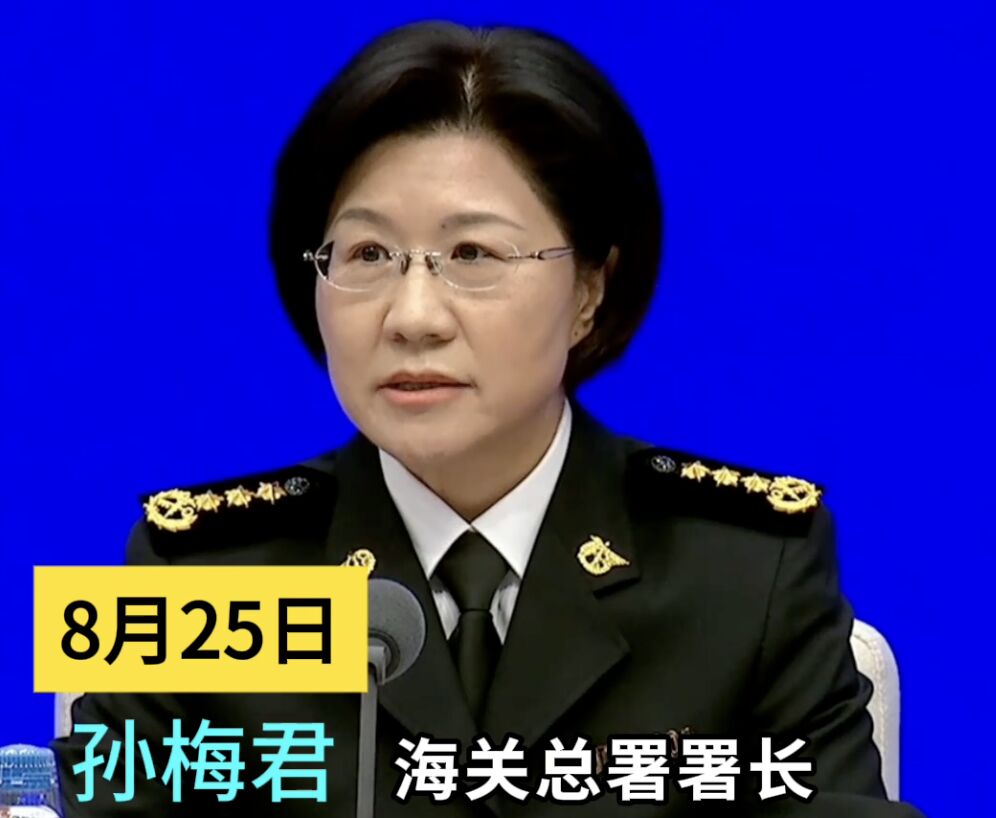 ▲大陸海關總署署長孫梅君。（圖／翻攝央視）