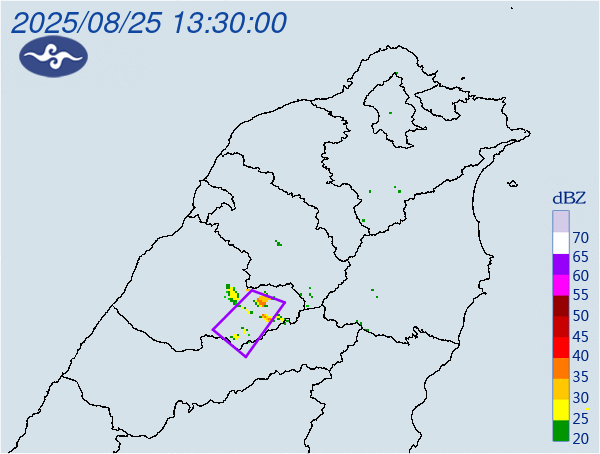 ▲▼苗栗台中有大雷雨。（圖／氣象署）