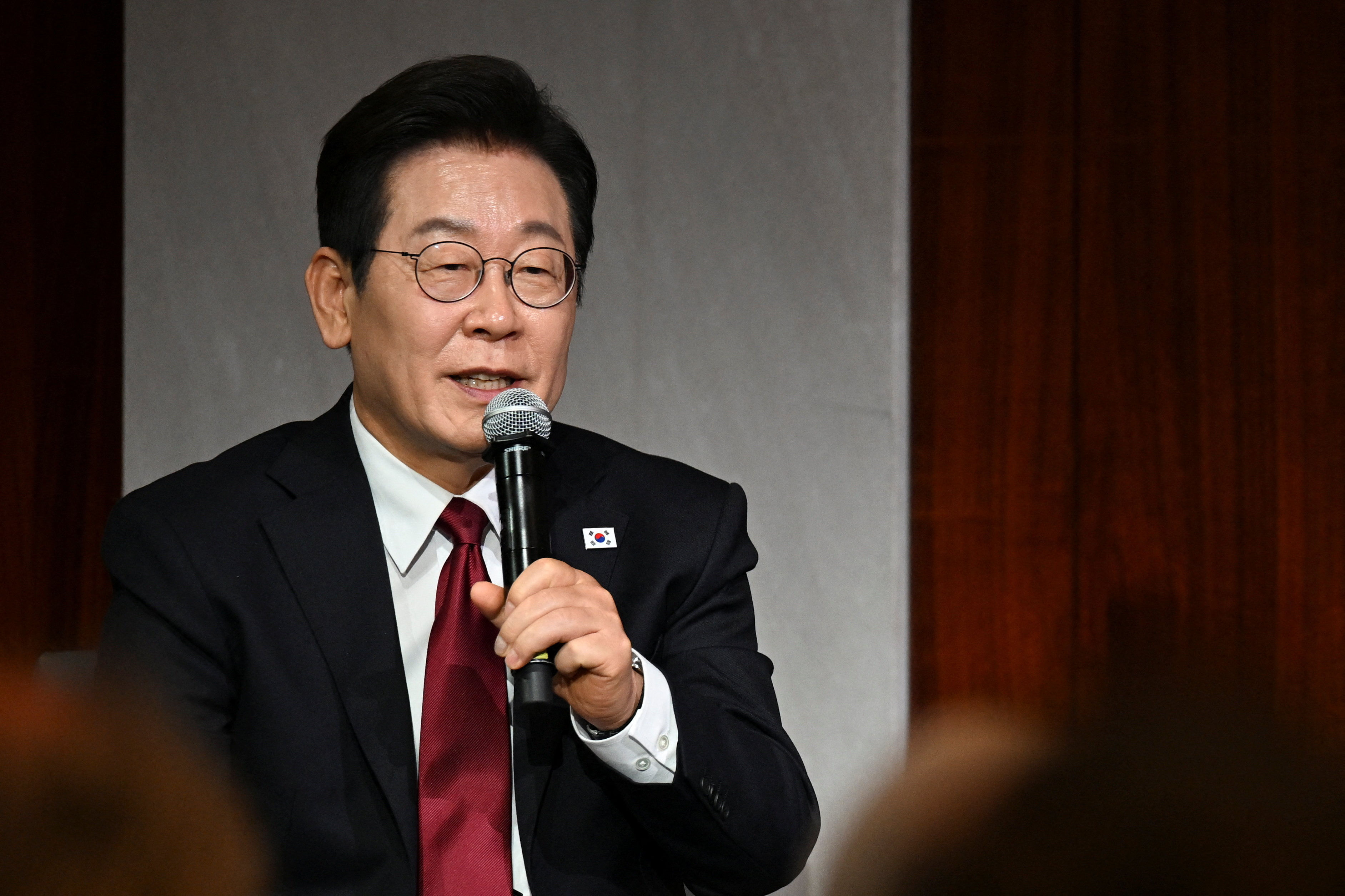 ▲▼南韓總統李在明於美東時間25日前往華府智庫CSIS進行演說。（圖／路透）