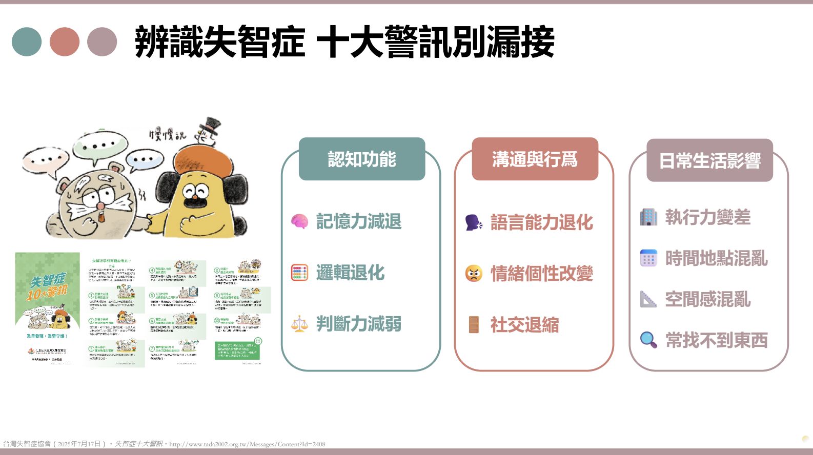 ▲▼失智症十大警訊。（圖／失智症協會提供）