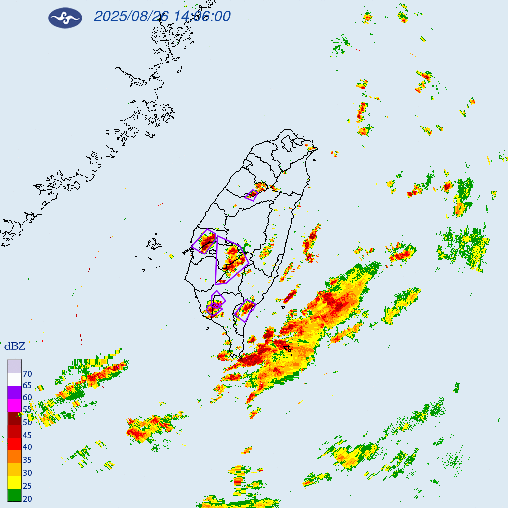 ▲▼大雷雨即時訊息。（圖／氣象署提供）