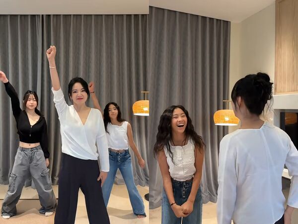 ▲▼阿雅教11歲愛女Ava跳「剉冰舞」。（圖／翻攝自微博）